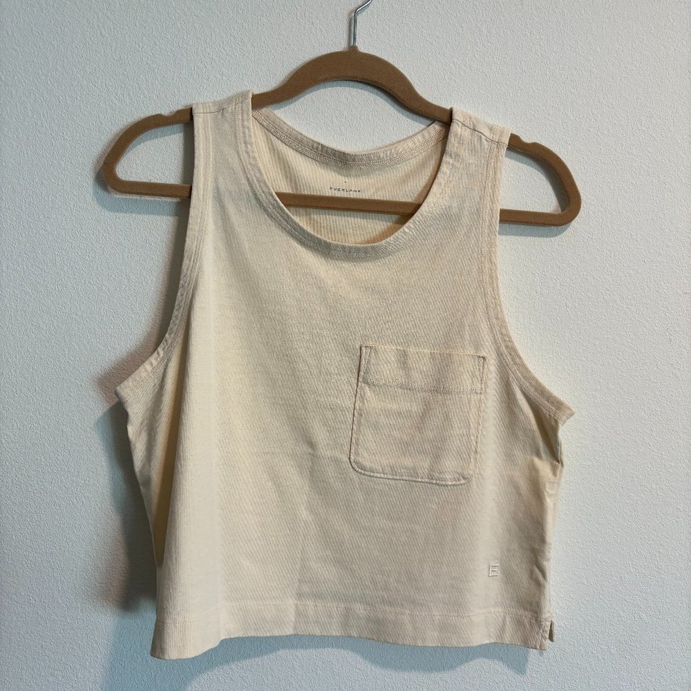 Everlane Boxy Cropped Pocket Tank Top